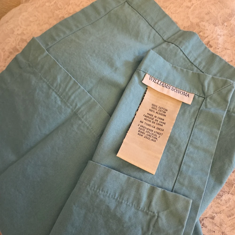 Williams Sonoma Italian Washed Teal Cotton Kitchen Napkins (Set Of 4)